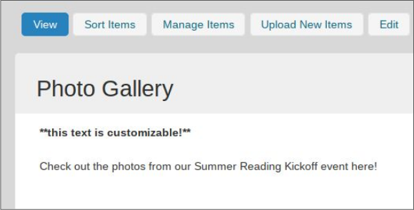 image of photo gallery header text