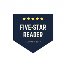 Image of a star and the words "Five star reader"